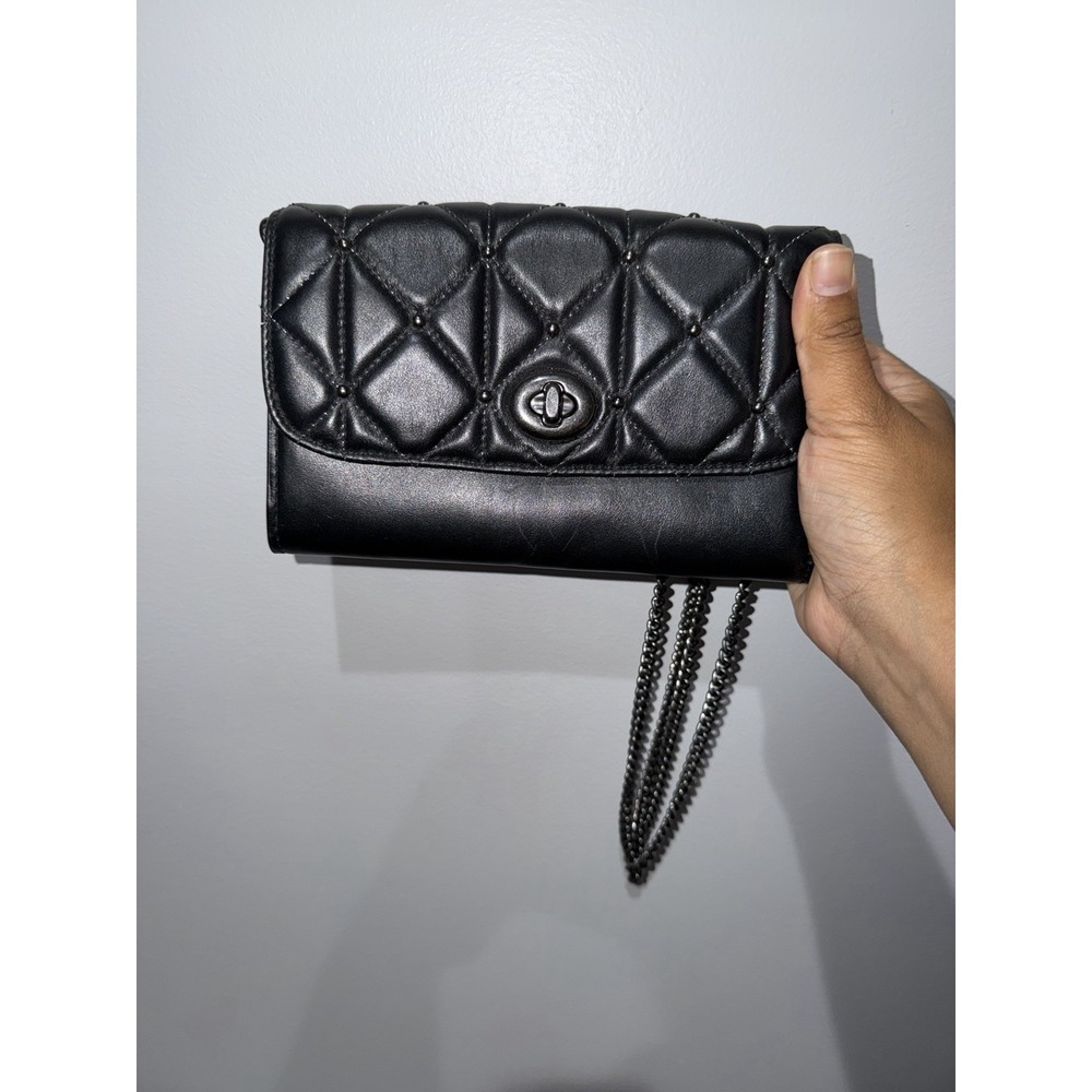 COACH CHAIN CROSSBODY WITH QUILTING‎ BLACK F23816 F